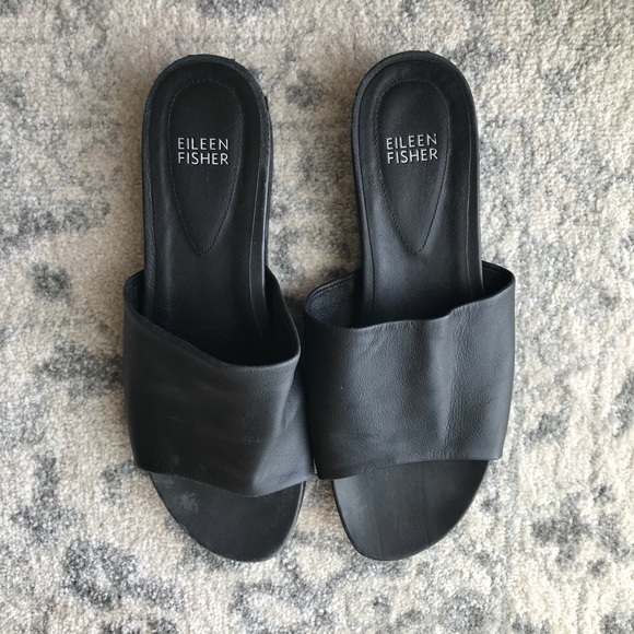 eileen fisher ty washed leather slide